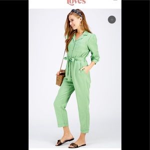 Green linen pant jumper
